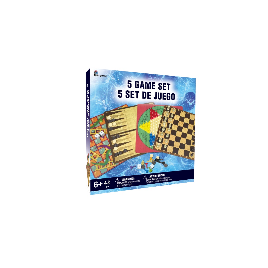 5 Game Set (Chess, Checkers, Chinese, Backgammon, Snakes &amp; Ladders)