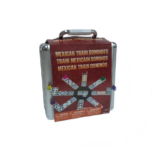 Mexican Train Dominoes in Aluminum Case