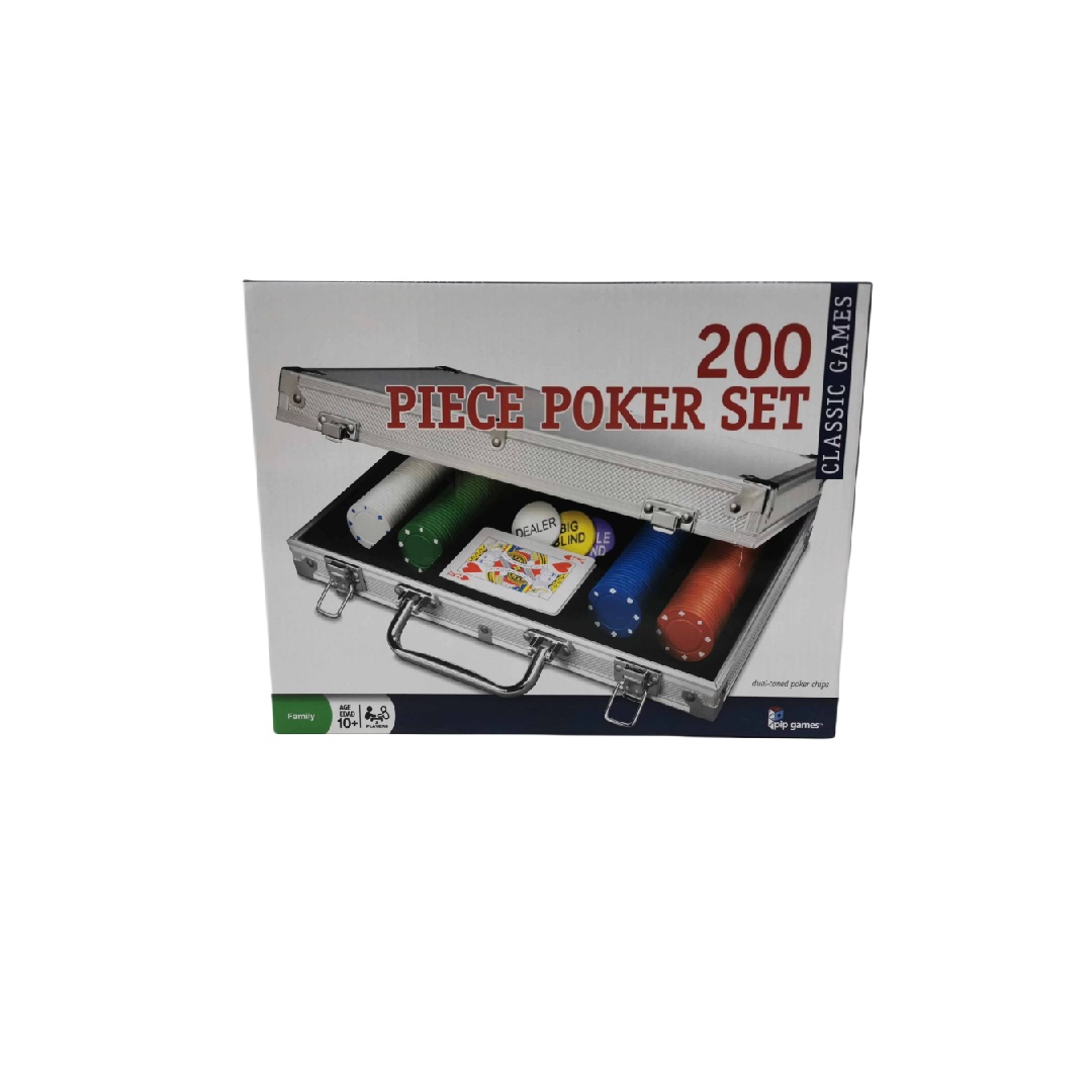 POKER SET IN ALUMINUM-200PCS 4G Poker chips,  1 deck cards, 1 dealer,    