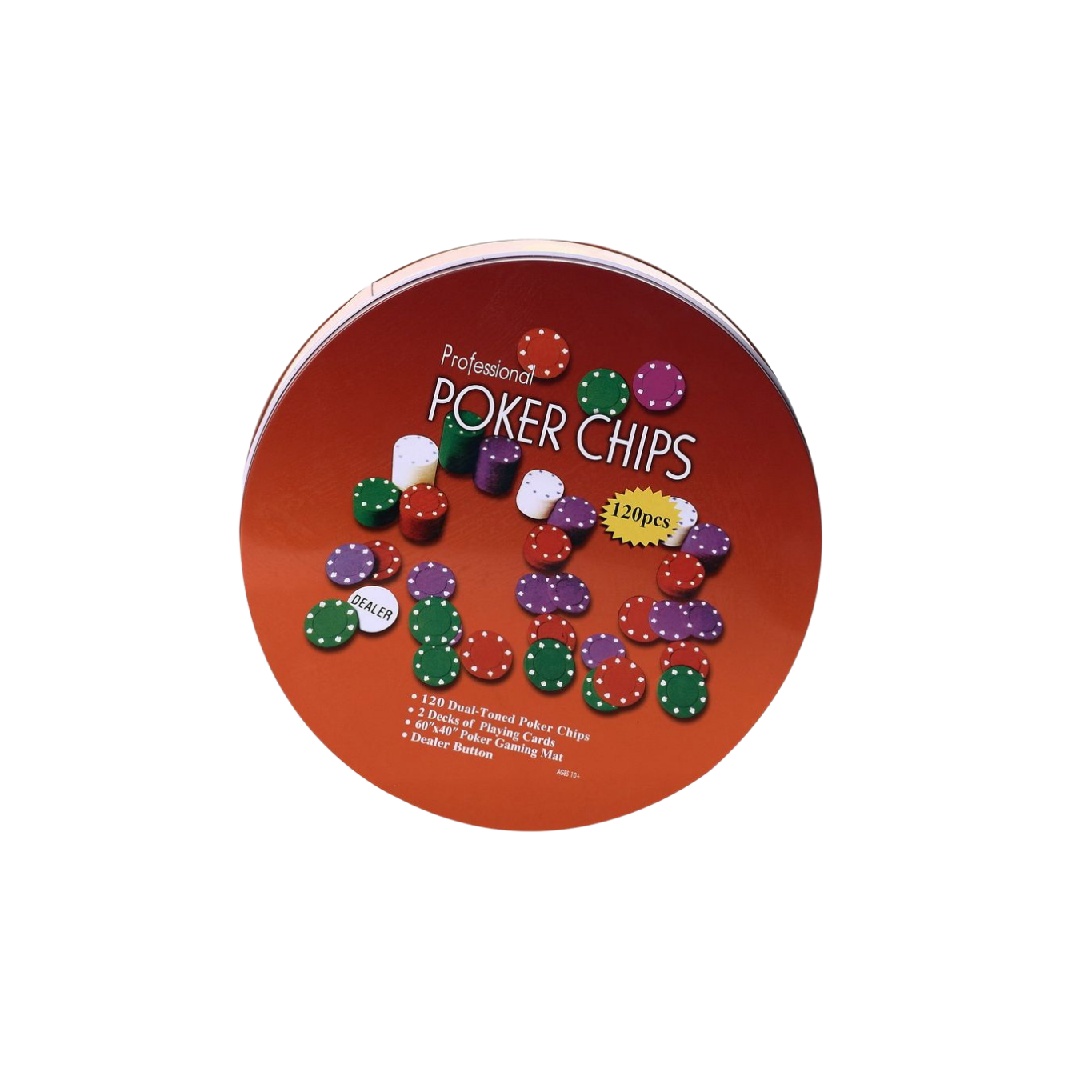 PROFESSIONAL POKER CHIPS - 120pcs 4G poker chips, 2 deck of cards, 60x40 Poker gaming mat, 1 dealer, 1 small blind, 1 big blind